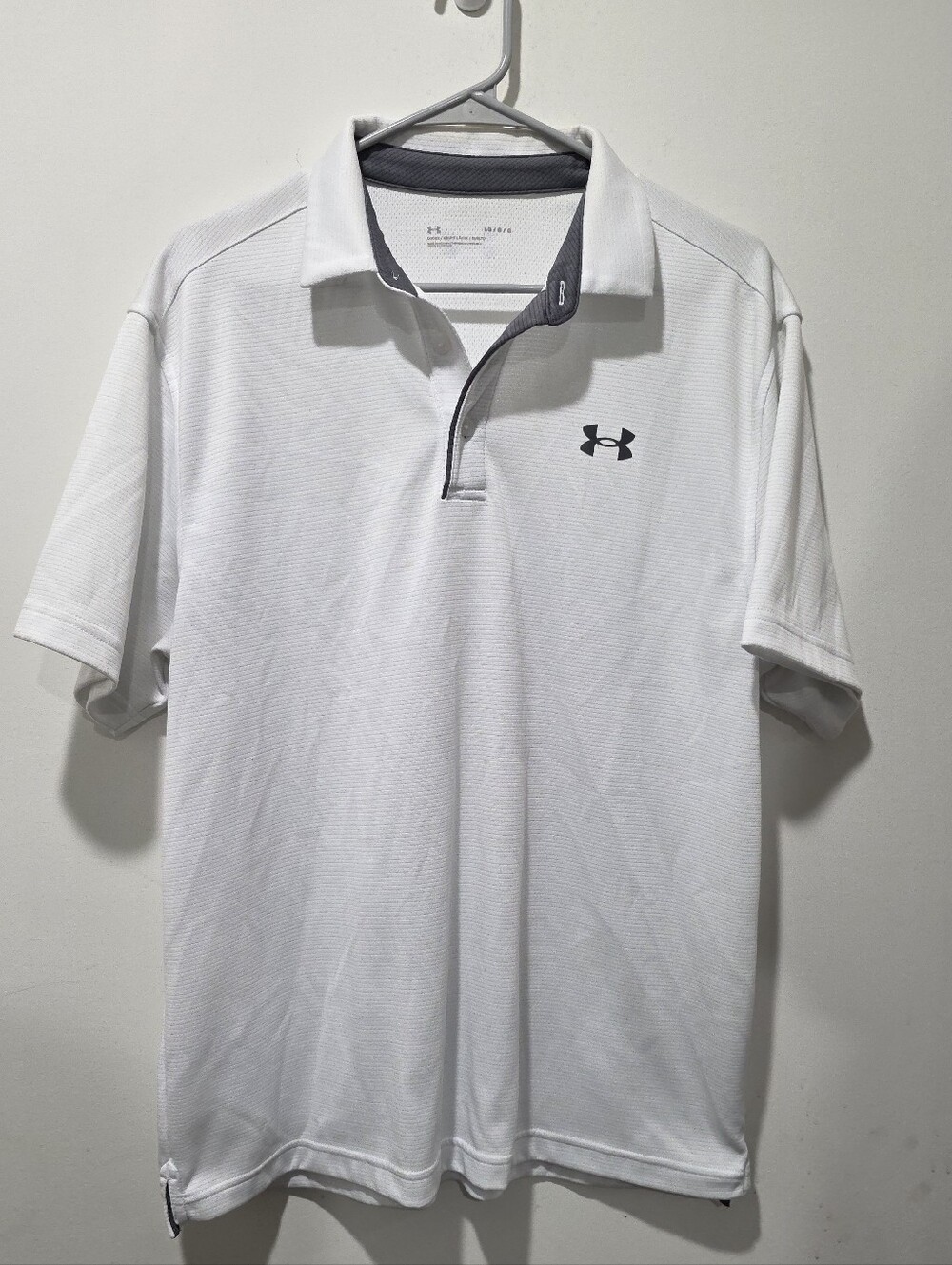 Under Armour White Polo with Gray Accents